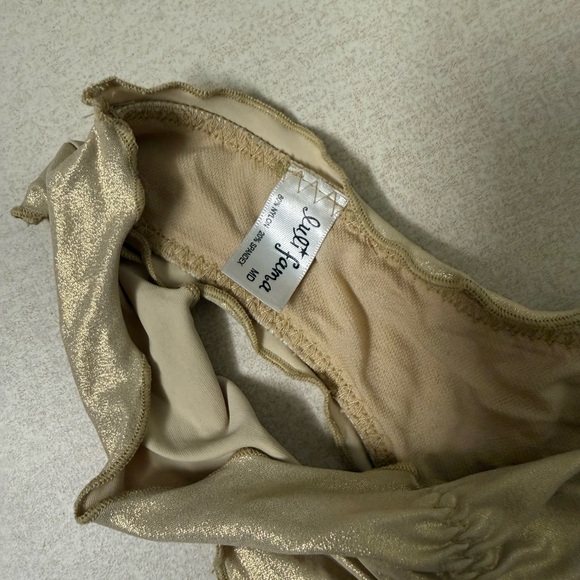 Luli Fama Gold Ruffled Bikini Bottom - Picture 4 of 4